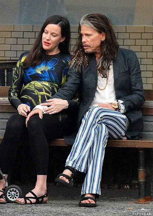 Steven Tyler Liv Tyler Out NYC June 2016 | Steven Tyler Sweetly Rubs Daughter Liv's Growing Baby Bump in NYC