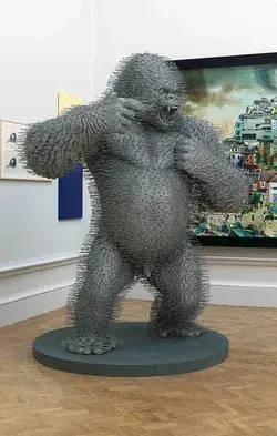 David Mach's incredible coat hanger gorilla - Make: