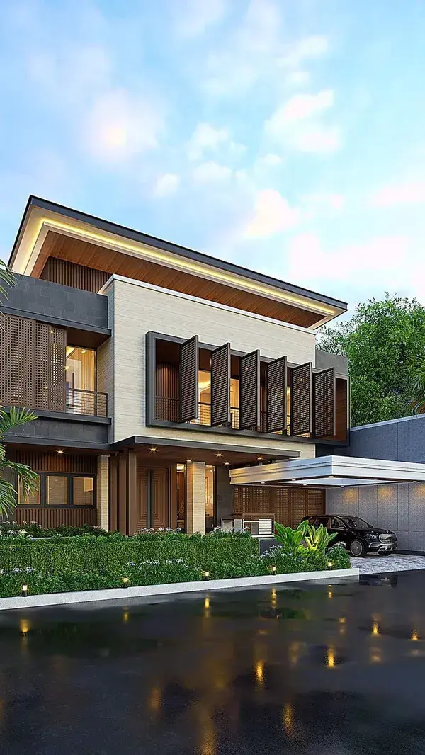 Mr. BHK 1540 Modern House 2 Floors Design - Makassar