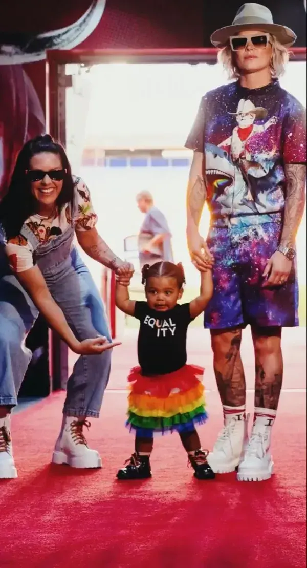the krieger harris family on pride night