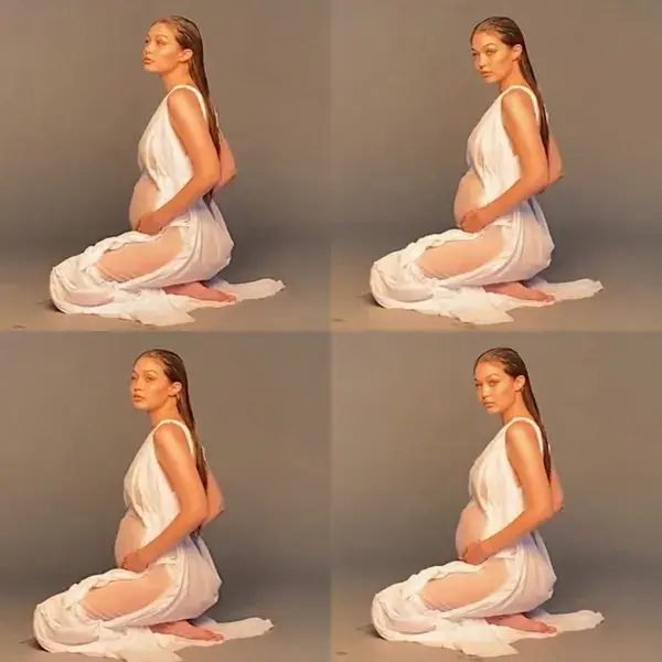 Gigi and her pregnant belly photographed by Luigi and Iango (BTS)