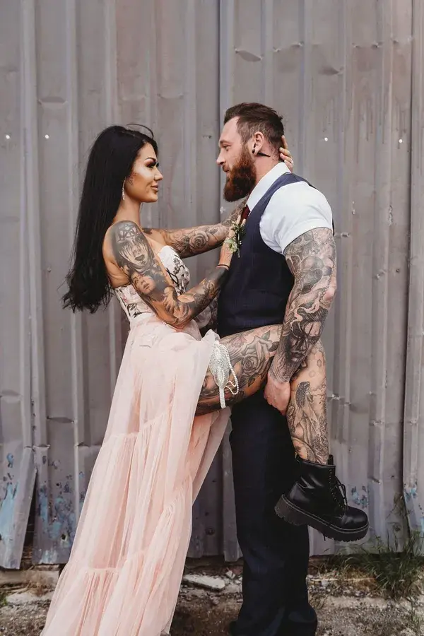 Alternative Wedding Inspiration - Alternative Couple at Industrial Wedding Venue