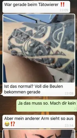 Das Tattoo sollte nicht so aussehen, lustige Chats☺️