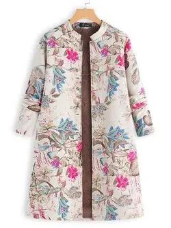 Vintage Embroidered Stand Collar Coat