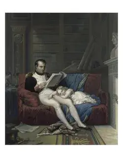 Giclee Print: Le roi de Rome endormi sur les genoux de son père dans son cabinet de travail des Tuileries. : 24x18in