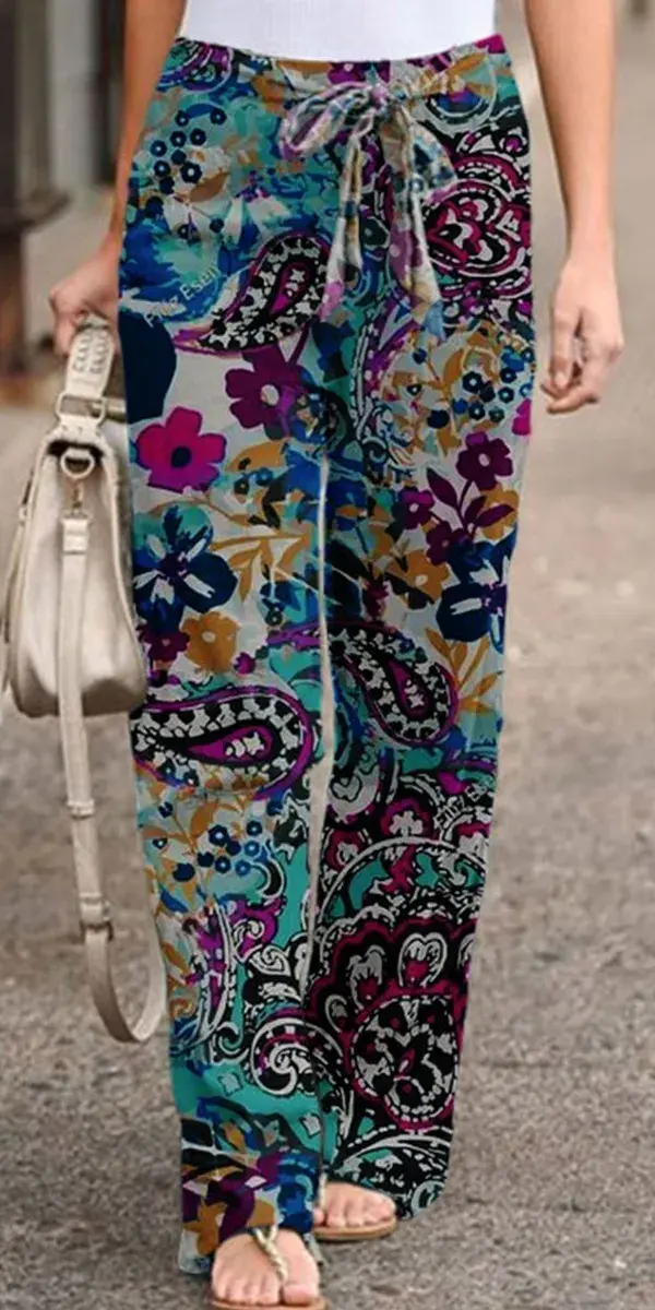 Click to order>Trending Fashion # street styles# Women's Paisley Graphic retro Casual Pants S-5XL