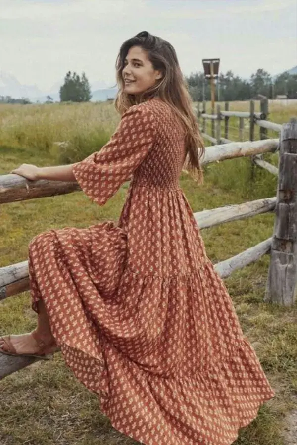 Vintage Boho Style Maxi Dress 