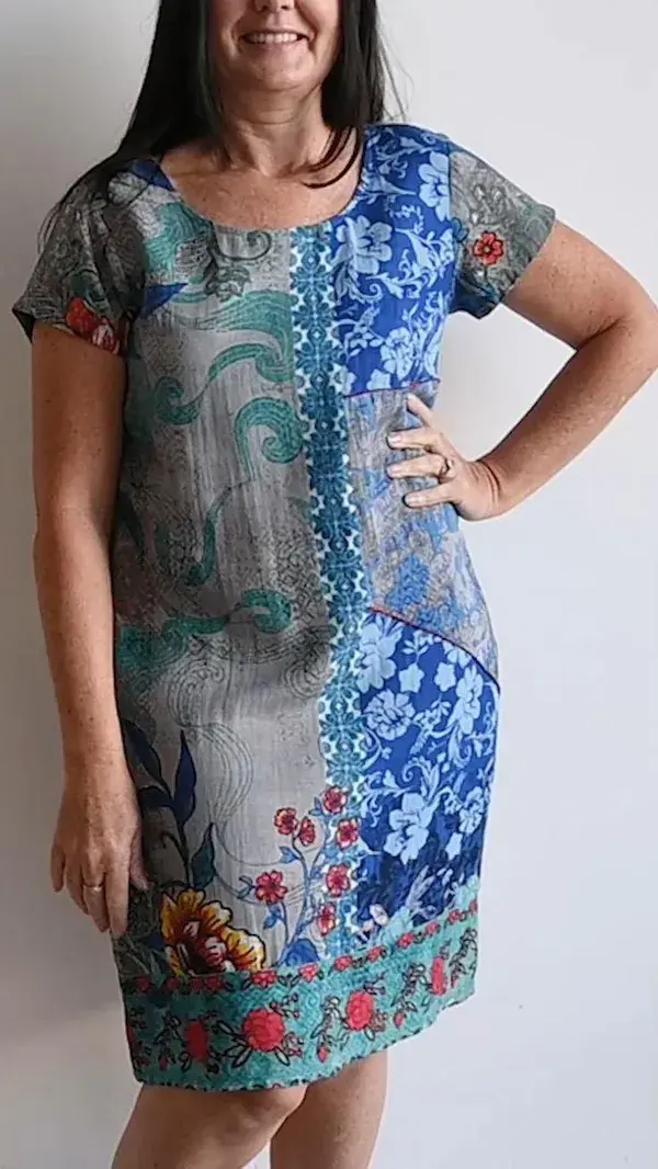 Hand-drawn Japanese floral design inspired nature! The Orientique Shift Dress, in sizes 10-24.