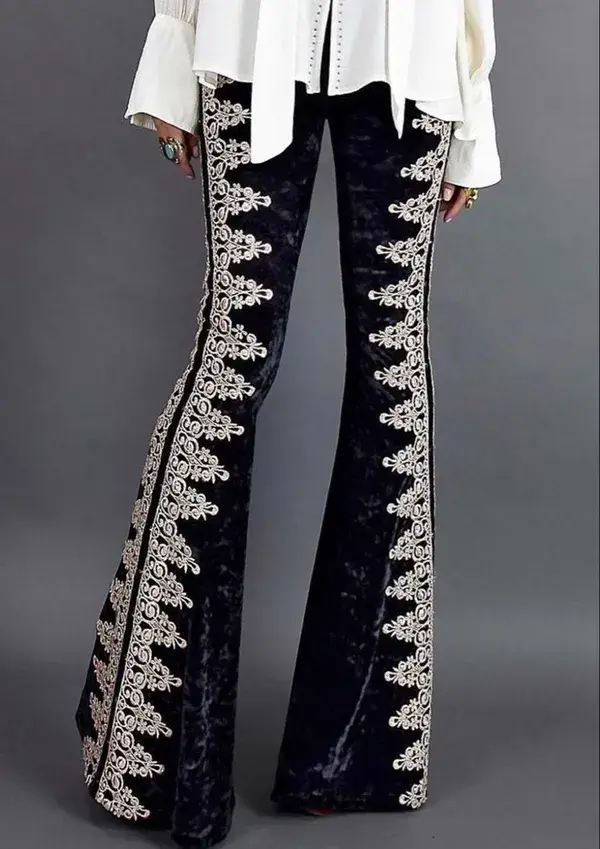 Boho Velvet Flare Pants