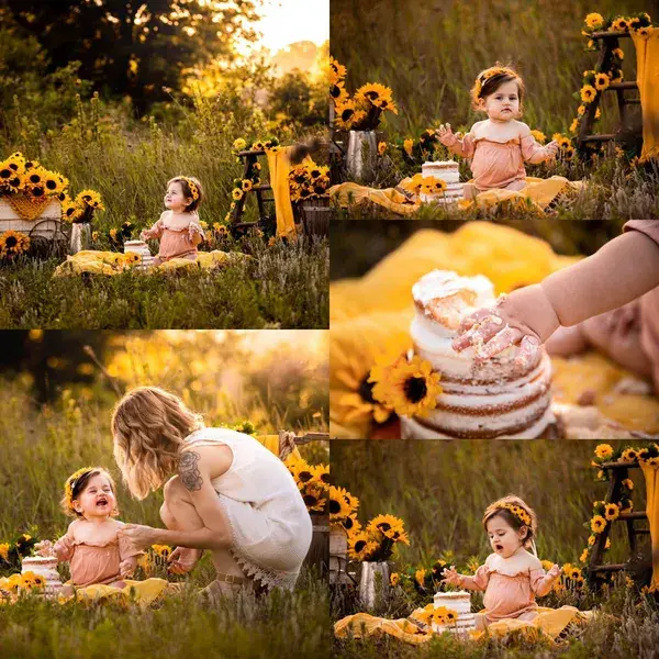 Sunflower themed Cake Smash and Splash