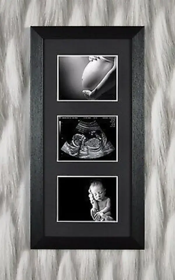 Pregnancy Scan 1st Picture Hand Made Triple Photo Frame Baby Shower Gift    | eBay