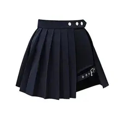 Gothic Pleated  Mini Skirt // Punk Ruched Mini Short