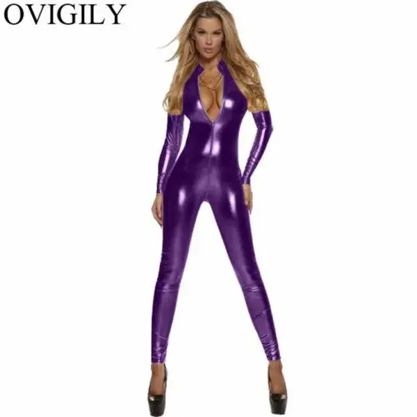 Catsuit Drag Jasmine (Multiple Colors) - Purple / M