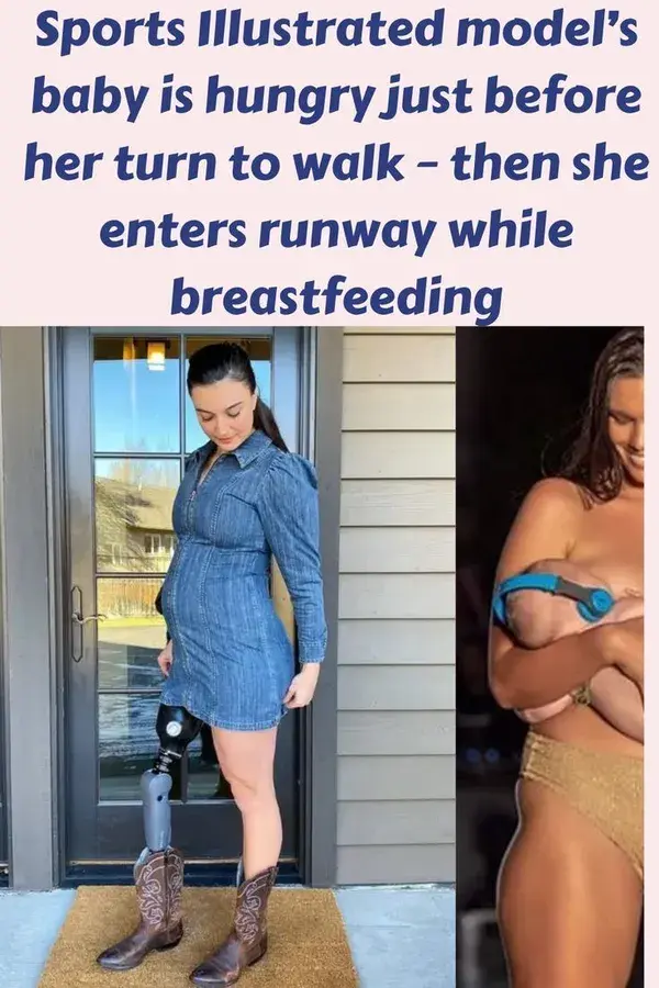 Sports Illustrated model’s baby is hungry just before her turn to walk – then she enters runway whil