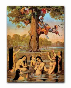 Raja Ravi Varma Paintings - Krishna Leela - Unframed Canvas Roll art prints
