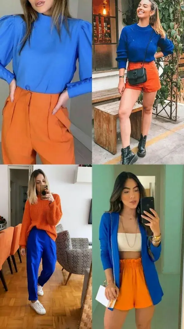 Blue + orange outfit
