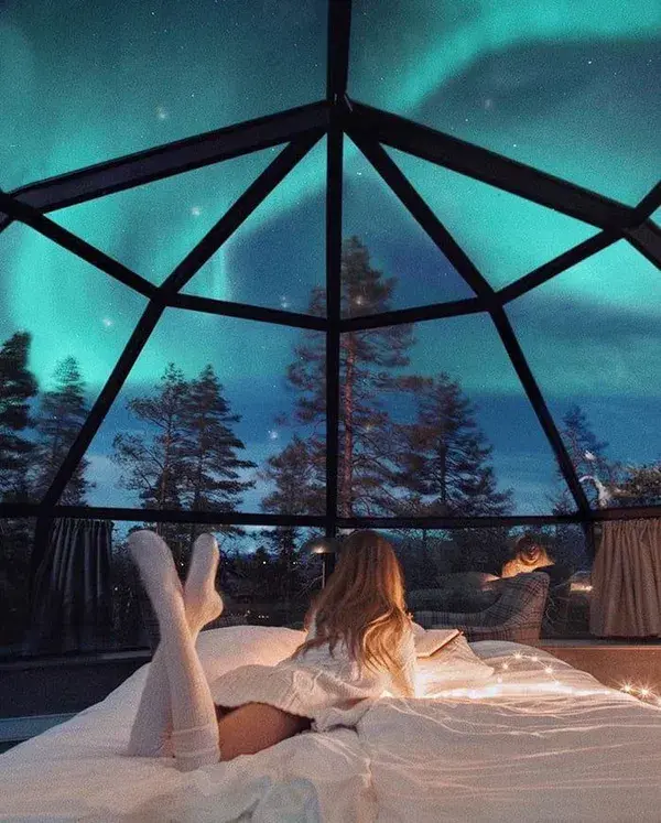 Glass igloo hotel in Finland