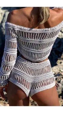 Cutout One Shoulder Fishnet Cover Up Beach Dress