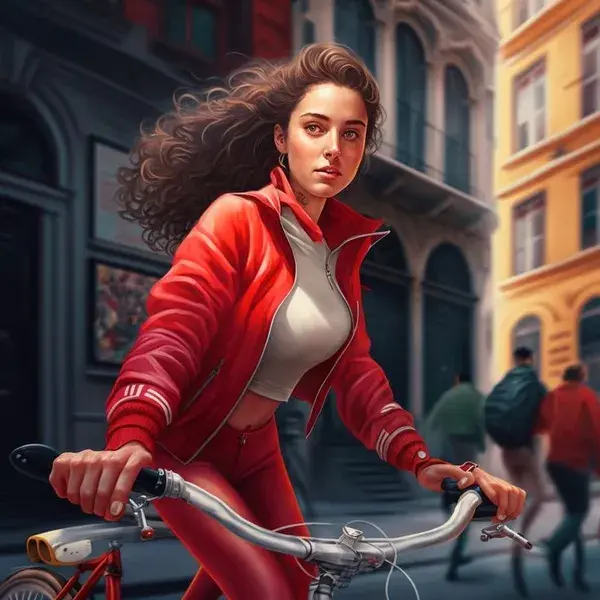 Girl on a bike