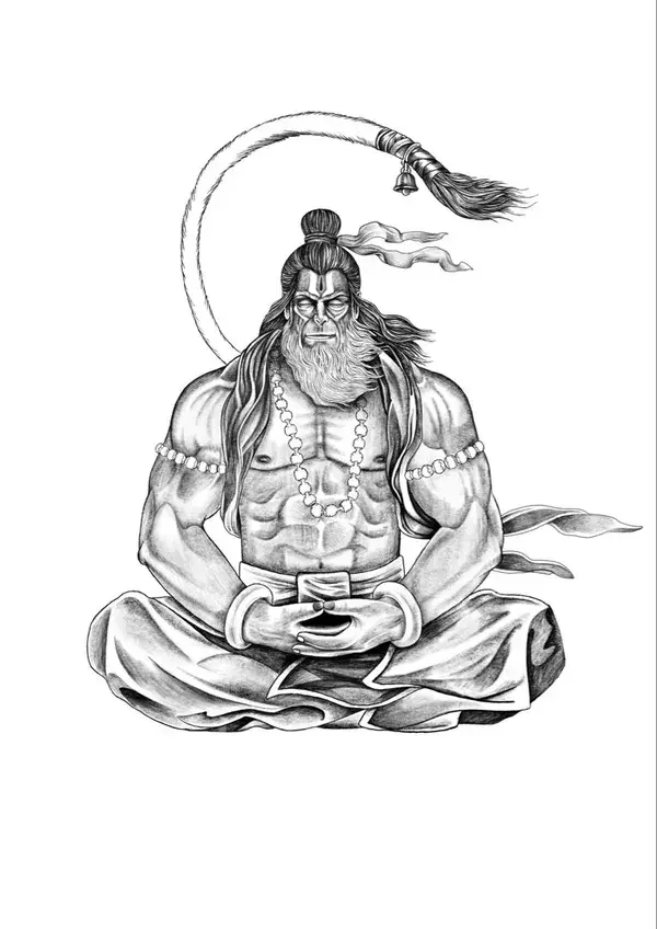 Meditating Hanuman ji
