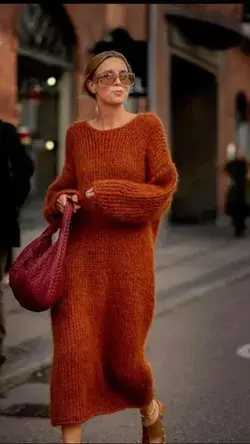 Fuzzy sweater dress work outfit business professional