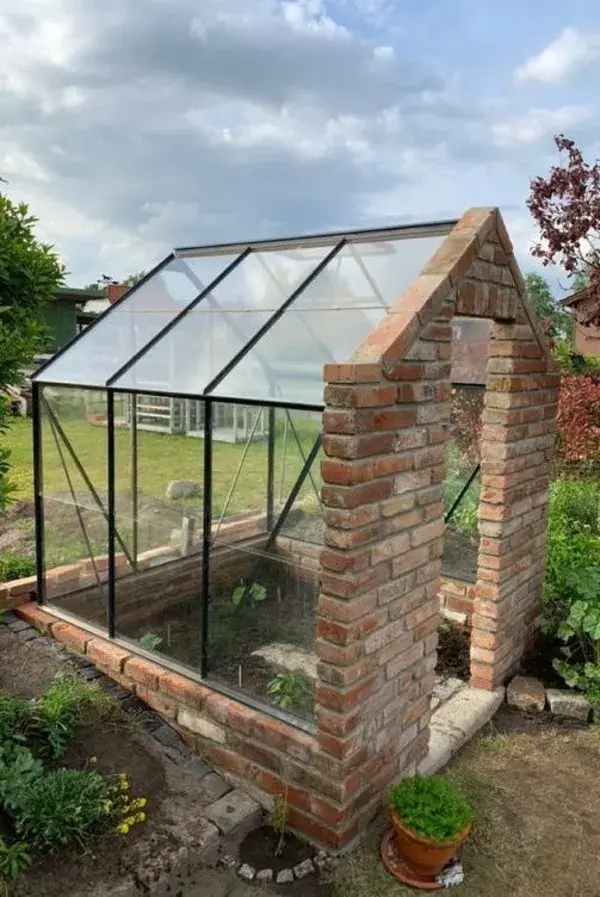 Greenhouse built from Sandstock Bricks