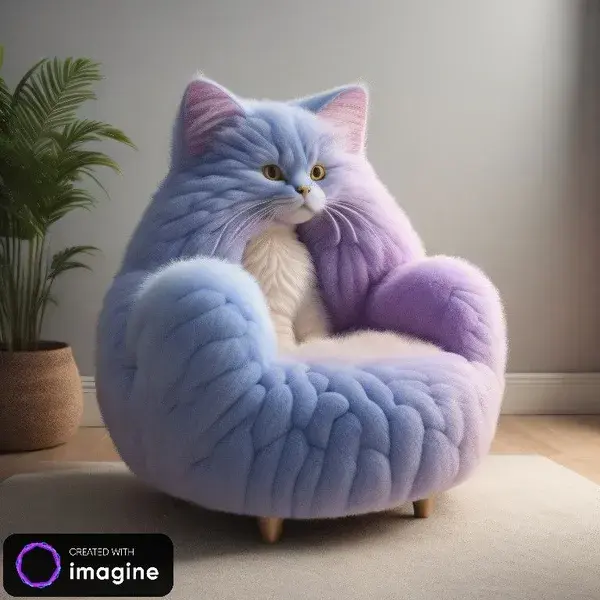 Purple Cat Chair