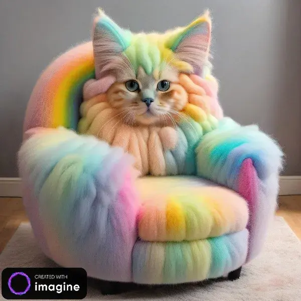 Ombre Rainbow Cat Chair