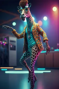 Disco Giraffe Ready to Do the Hussle