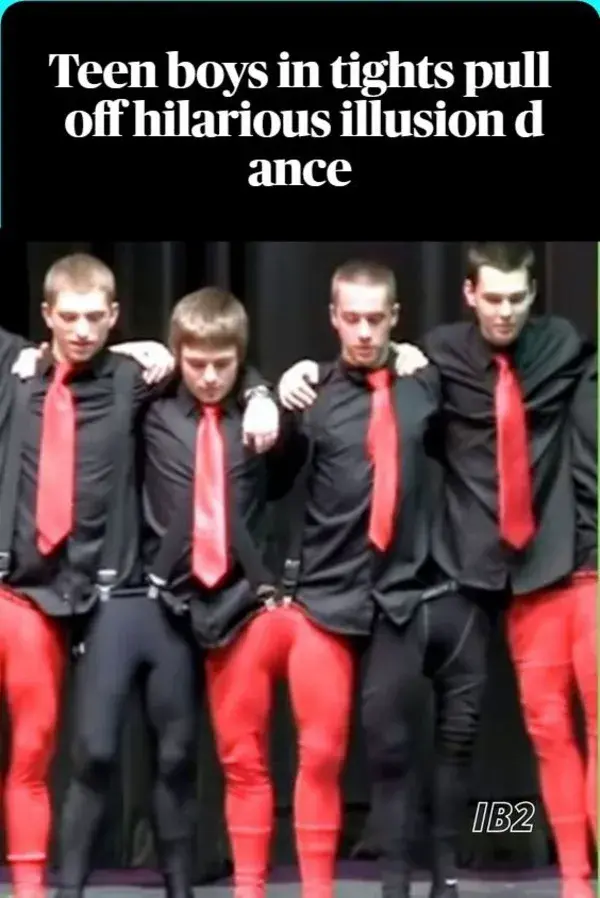 Teen boys in tights pull off hilarious illusion dance