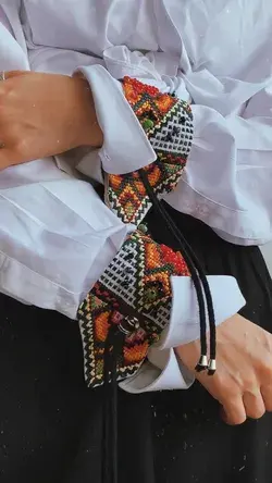 Embroidered folk cuffs 