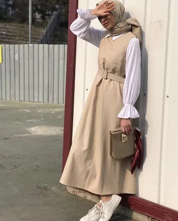 Ultra modern hijab dress, two piece casual wear modest dress