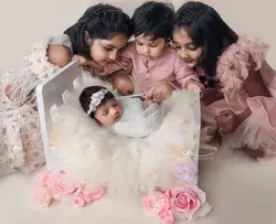 Newly born Baby Photos with her siblings