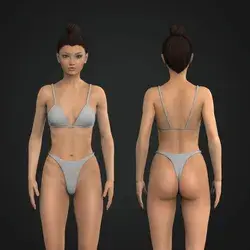 Ladies 2 Piece Thong Bikini Set Template Tech Pack by FittDesign. 