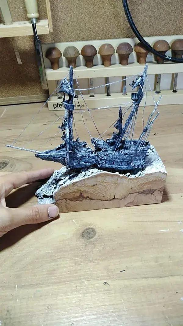 Galleon Wreck Epoxy Resin Lamp, Table Decor, Gift idea, Accent lamp, Sea, Sea Art