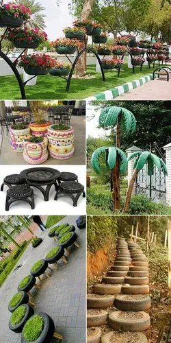 garden decoration ideas-recycle tyre decor ideas