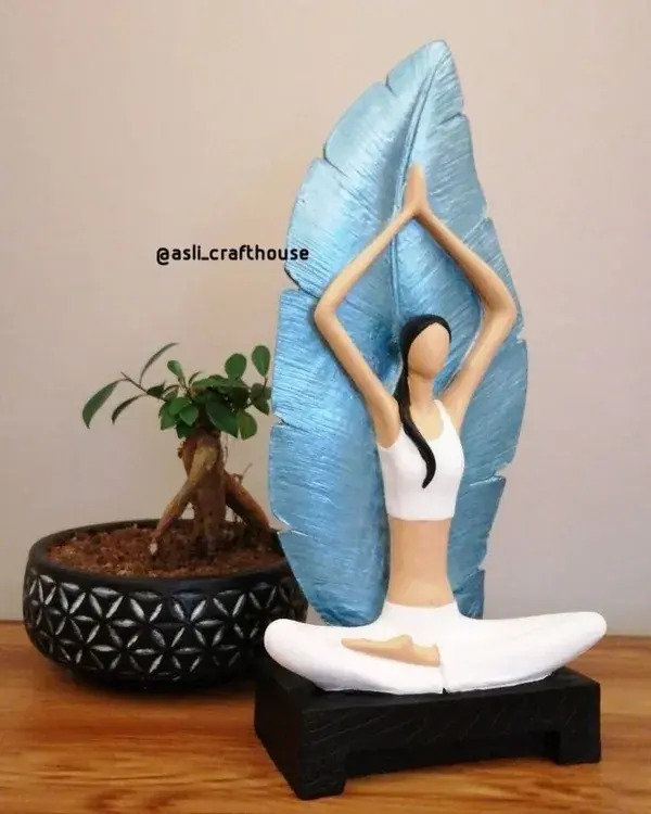 Girl yoga pose paper holder.