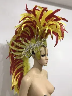 Showgirl Dance Headdress,Feather Headdress, Feather Headpiece Mardi Gras