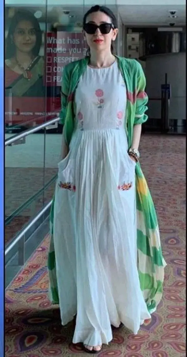 Beautiful fine khadi dress with dyed jacket. 