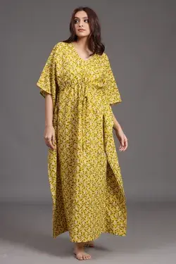 Printed Kaftan In Lightweight Cotton