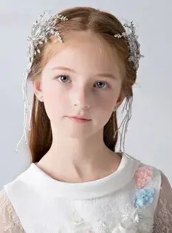 Princess Silver 2 Piece Hair Accessories Girl Hairpin Flowers