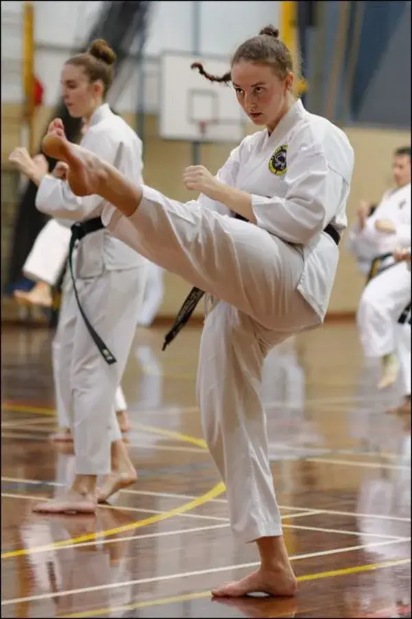 First TaeKwonDo - mid section snap kick - Black Belt Oliva