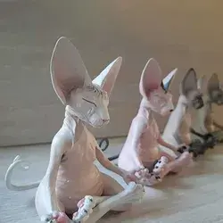 ‘Meditation' Sphynx Cat Figurine - Pink / Small (8cm / 3 Height)