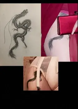 Billie Eilish’s dragon tattoo by Lucy