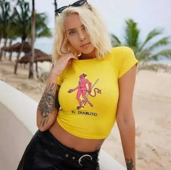 EL DIABLO CROP TOP TEE