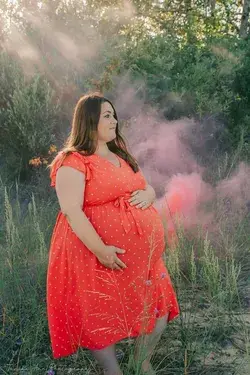 Rainbow baby maternity photo beach plus size