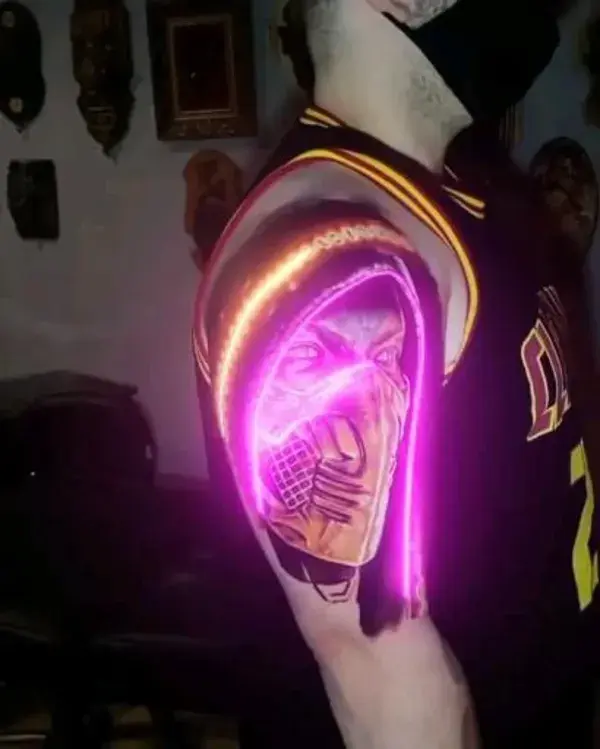 🙌🙌😍😍NEON MORTAL KOMBAT TATTOO. UV INK TATTOO. 😍😍😍😍😍🙌🙌