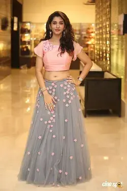 Western pattern grey star lahenga choli