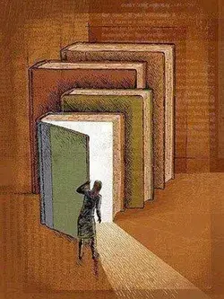 Books open doors. Illustration.