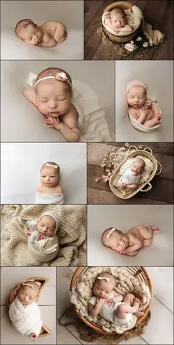 Neutral Boho Baby Girl Newborn Session